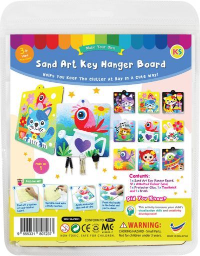 Sand Art Key Hanger Board Kit - Packaging Back