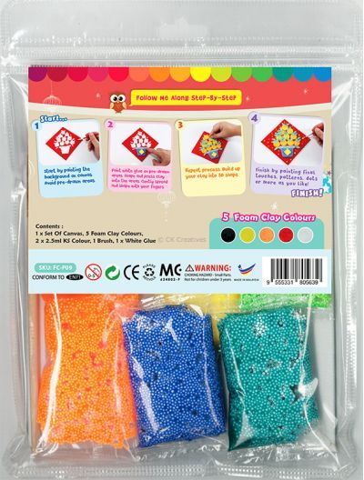 Chinese New Year Foam Clay Canvas Kit - Packaging Back