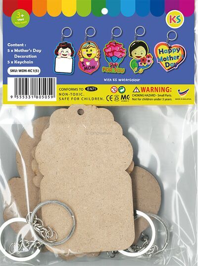 Mother's Day Keychain Pack of 5 - Packaging Back