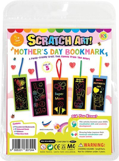 Scratch Art Mother's Day Bookmark Pack of 5