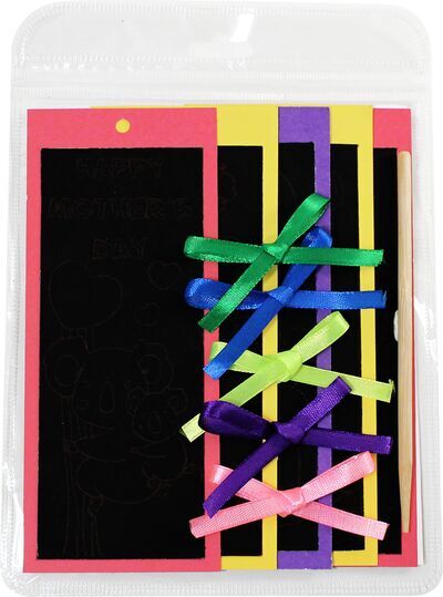 Scratch Art Mother's Day Bookmark Pack of 5 - Packaging Back