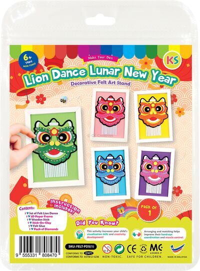Felt Lunar New Year Lion Dance Decorative Art Stand
