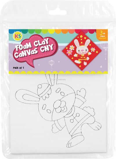 Chinese New Year Foam Clay Canvas Kit - Rabbit Year