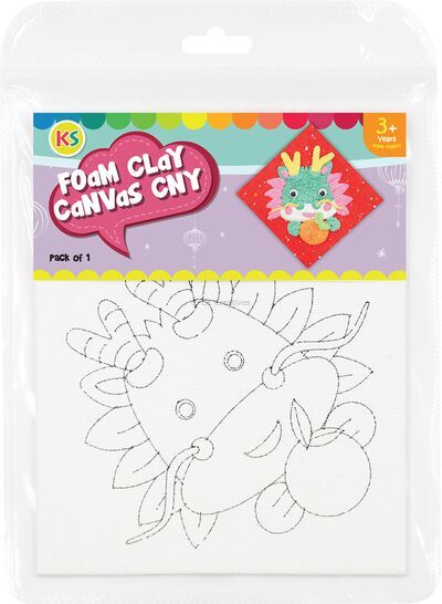 Chinese New Year Foam Clay Canvas Kit - Dragon Year - Packaging Front