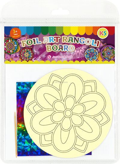 Foil Art Rangoli Board Kit - Packaging Back