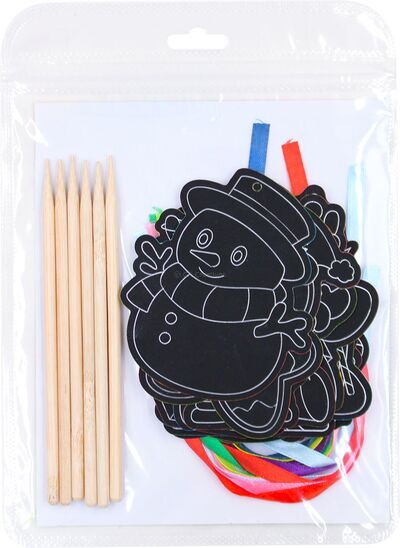 Scratch Art Christmas Ornament Deco - 12 Magical Holiday Pals! - Packaging Back