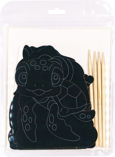 Scratch Art Wild Animal Deco Stand - 8 National Wild Animals! = Packaging Back