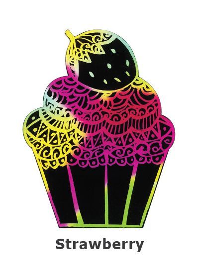 Scratch Art Cupcake - Strawberry