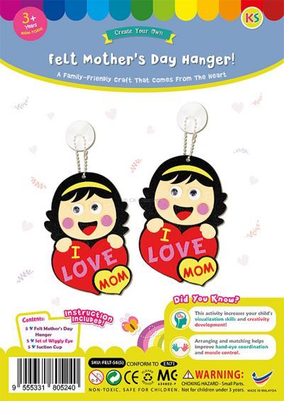 Felt Mother's Day Hanger Pack of 5 - Packaging Front