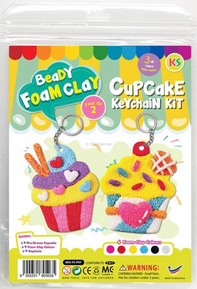 Foam Clay 2-in-1 Cupcake Keychain Kit