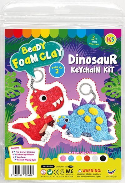 Foam Clay 2-in-1 Dinosaur Keychain Kit