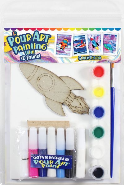 Pour Art Painting Kit With 3D Frame - Space Theme