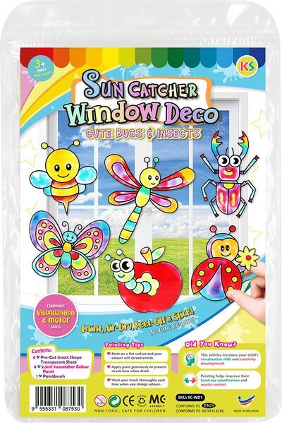 Suncatcher Window Deco Kit - Cute Bugs And Insects - Front Packaging