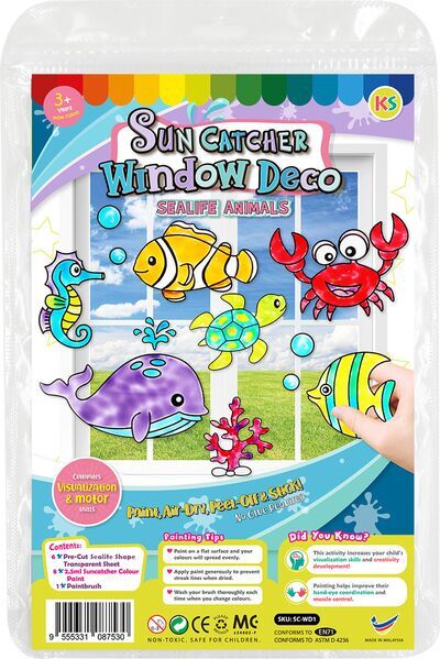 Suncatcher Window Deco Kit - Sealife Animals - Front Packaging