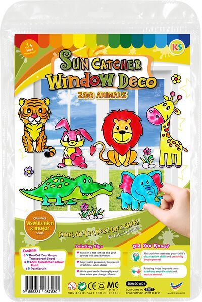 Suncatcher Window Deco - Zoo Animals - Front Packaging