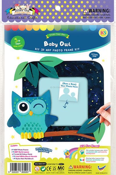 DIY 3D Photo Frame Kit - Baby Owl - Packaging Front