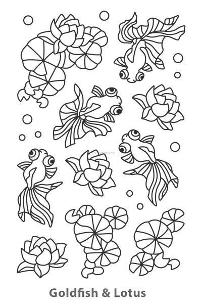 Glass Bottle Deco Painting Kit - Goldfish And Lotus