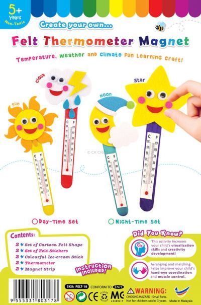 Felt Thermometer Magnet Set Pack of 2