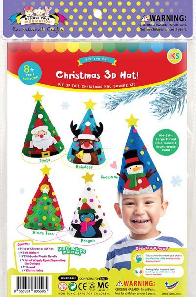 Felt Christmas 3D Hat Kit - Packaging Front