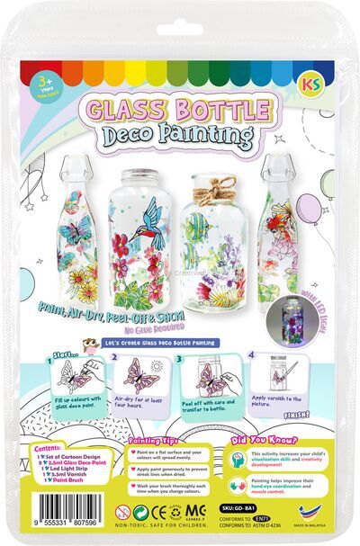 Glass Bottle Deco Painting Kit - Front Packaging