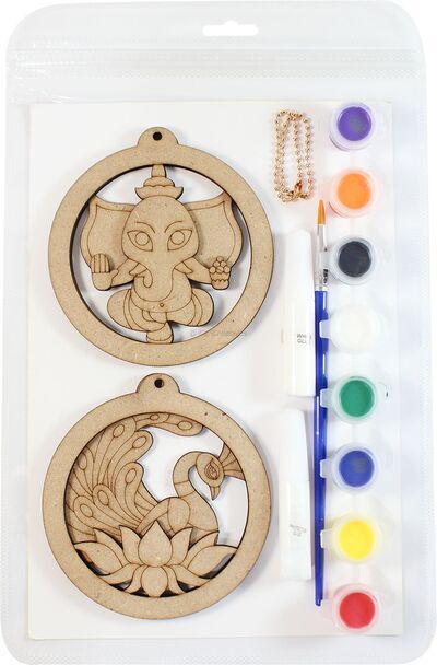 3D Deepavali Hanging Deco Kit - Lord Ganesha and Peacock - Packaging Back