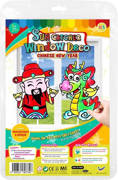 Suncatcher Window Deco Kit - Dragon Year And God Of Fortune