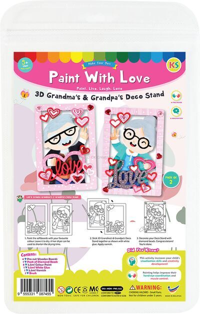 Paint With Love - 3D Grandma's And Grandpa's Deco Stand Kit