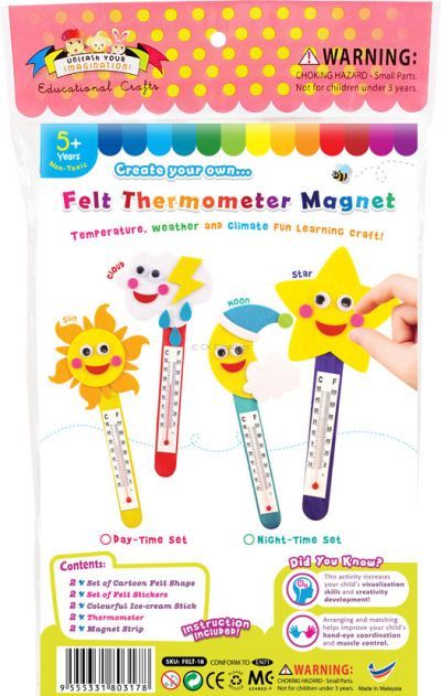 Felt Thermometer Magnet Set Pack of 2