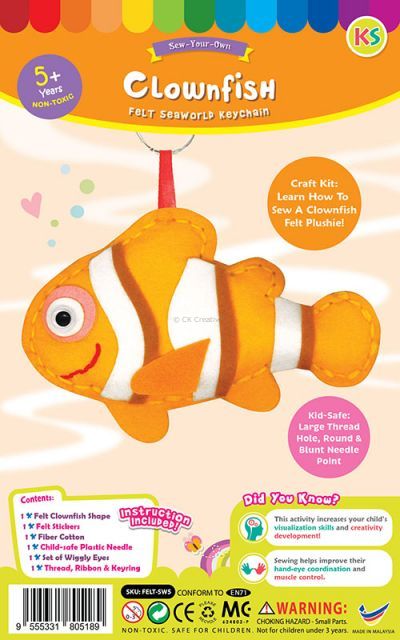 Felt Seaworld Plushie Kit - Clownfish