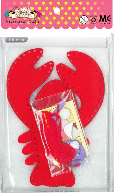 Felt Seaworld Plushie Kit - Lobster - Packaging Back