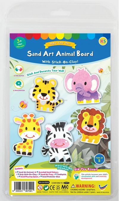 5-in-1 Sand Art Animal Board Kit - Packaging Front