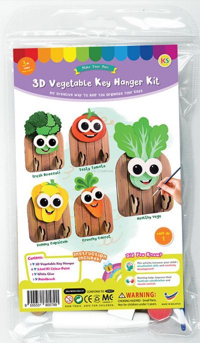 3D Vegetable Key Hanger Kit - Packaging Front