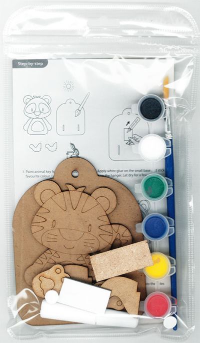 3D Zoo Animal Key Hanger Kit - Packaging Back