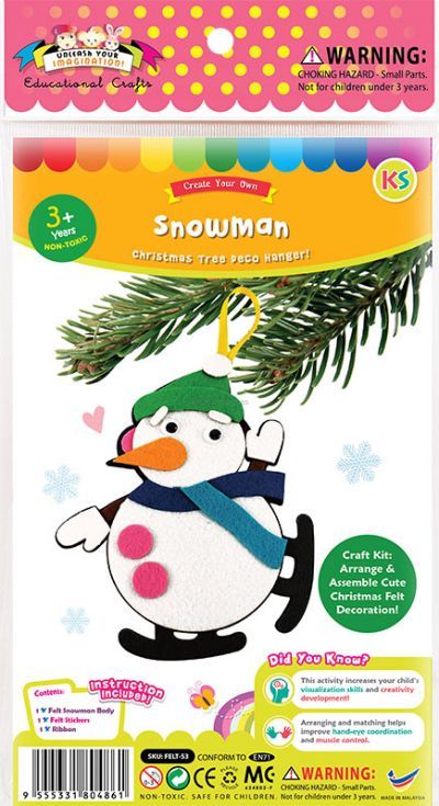 Felt Christmas Deco Hanger Kit - Snowman