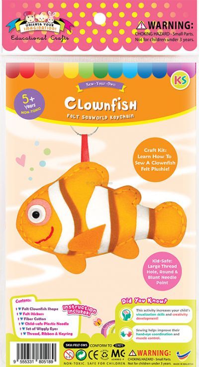 Felt Seaworld Plushie Kit - Clownfish - Packaging Front