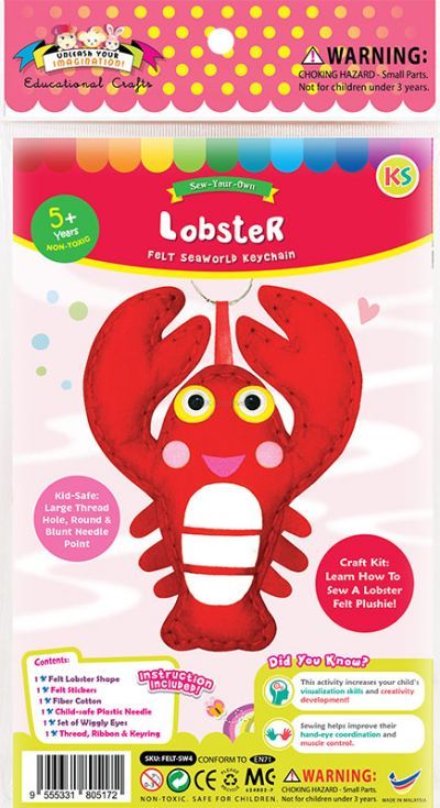 Felt Seaworld Plushie Kit - Lobster - Packaging Front
