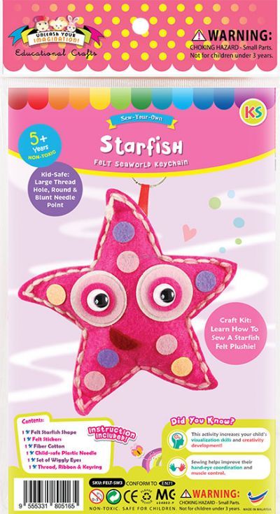 Felt Seaworld Plushie Kit - Starfish - Packaging Front