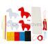 Felt Lunar New Year Horse Plushie Hanging Deco Set - Red and White Horses! - Contents