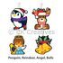 Wooden Christmas Ornament Deco - 12 Jolly Holiday Pals! - Penguin, Reindeer, Angel, Bells