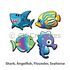 Wooden Sealife Animal Magnet Kit - Shark, Angelfish, Flounder, Seahorse